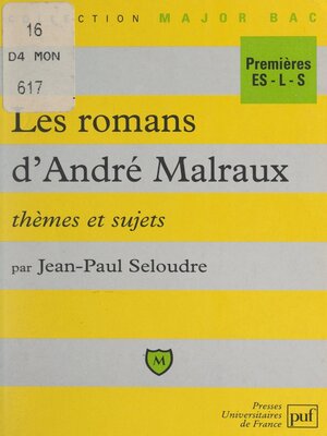 cover image of Les romans d'André Malraux
